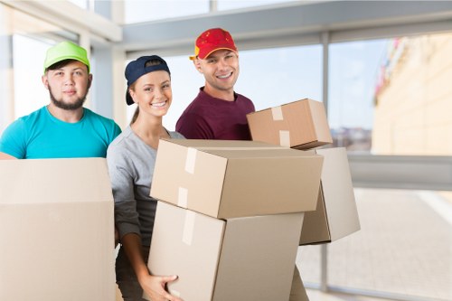 A professional removals team preparing a Brompton home move