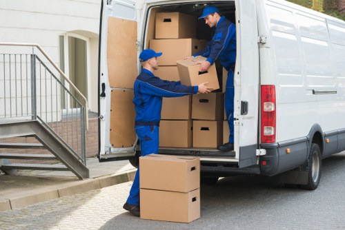 Careful handling of boxes during a Brompton relocation