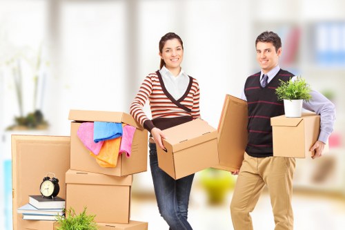 Packing and organising items for an office removal in Brompton