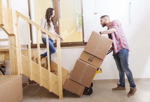 Organised moving day setup in a Brompton property